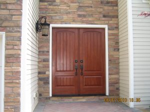 Rustic faux wood entry door