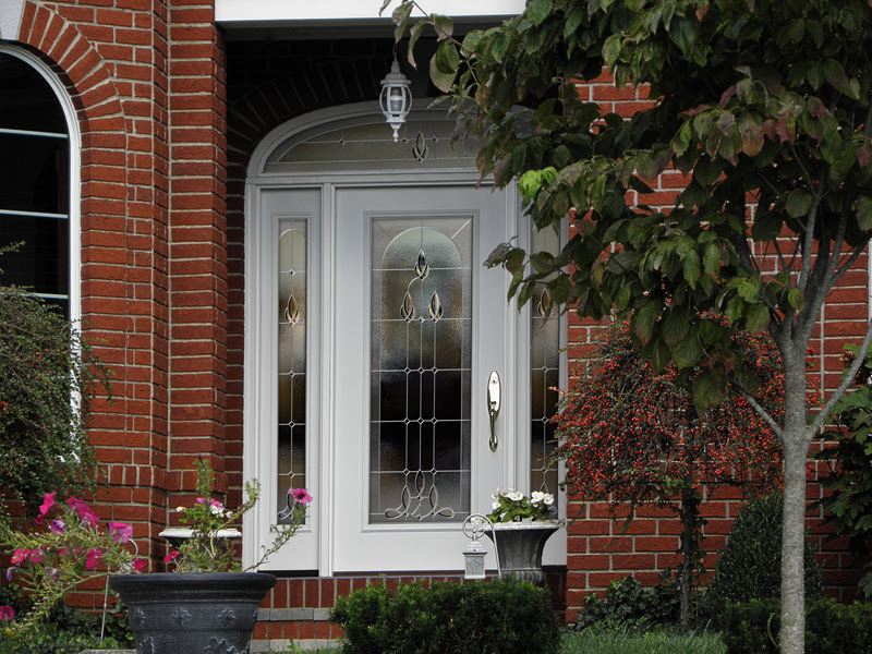 A steel entry door.