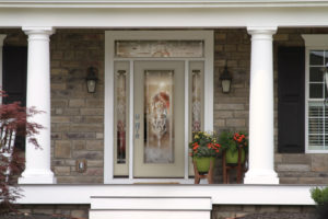 Elegant front door with sidelites