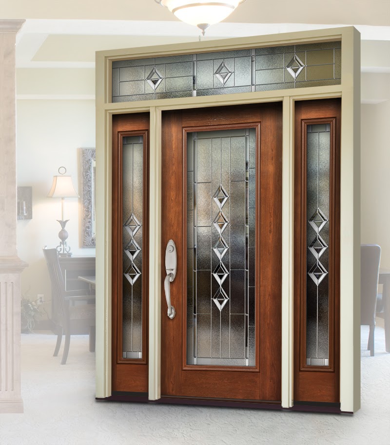FiberGlass Entry Doors New Jersey Elegant front door with decorative glass and sidelites.