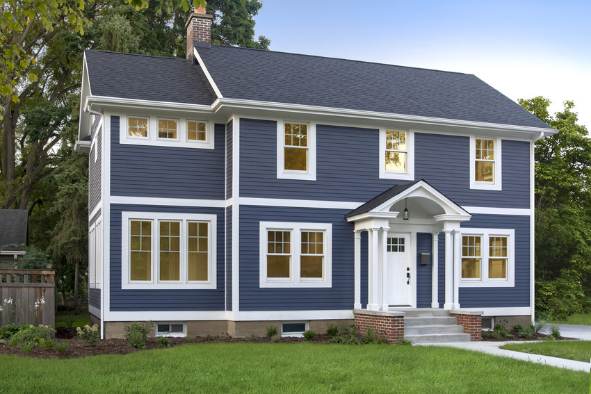 Fiber cement siding on a home.