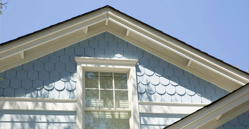 Window on a home's exterior.