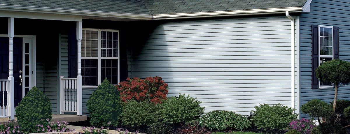 Light blue vinyl siding