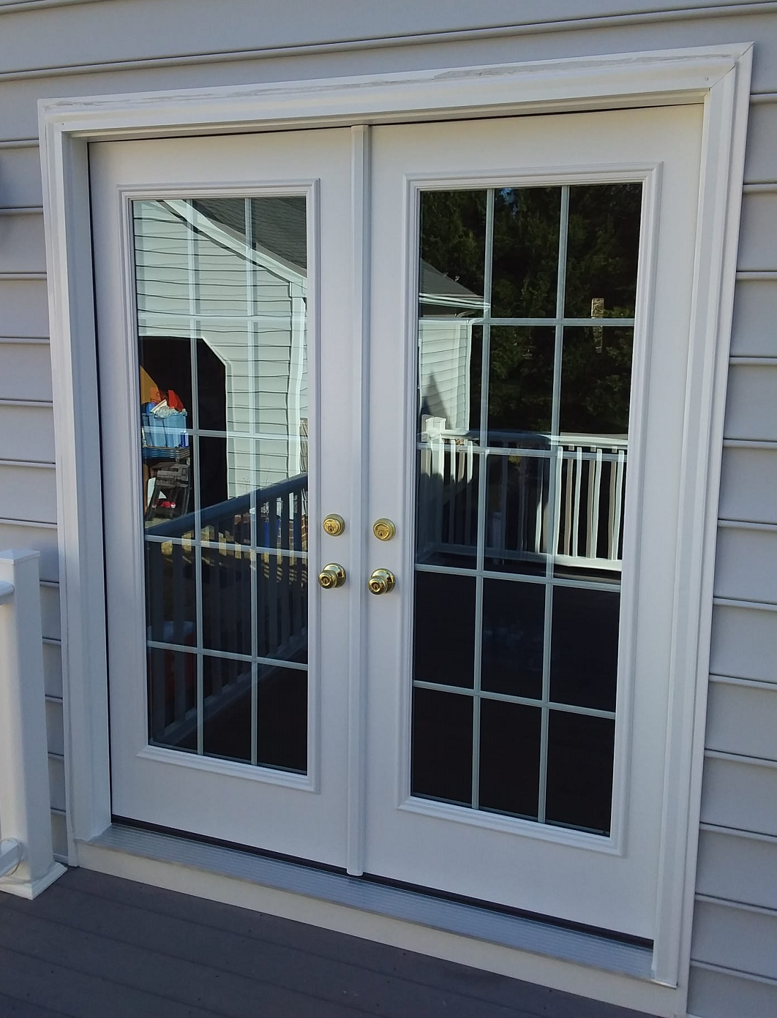 White entry door to home.